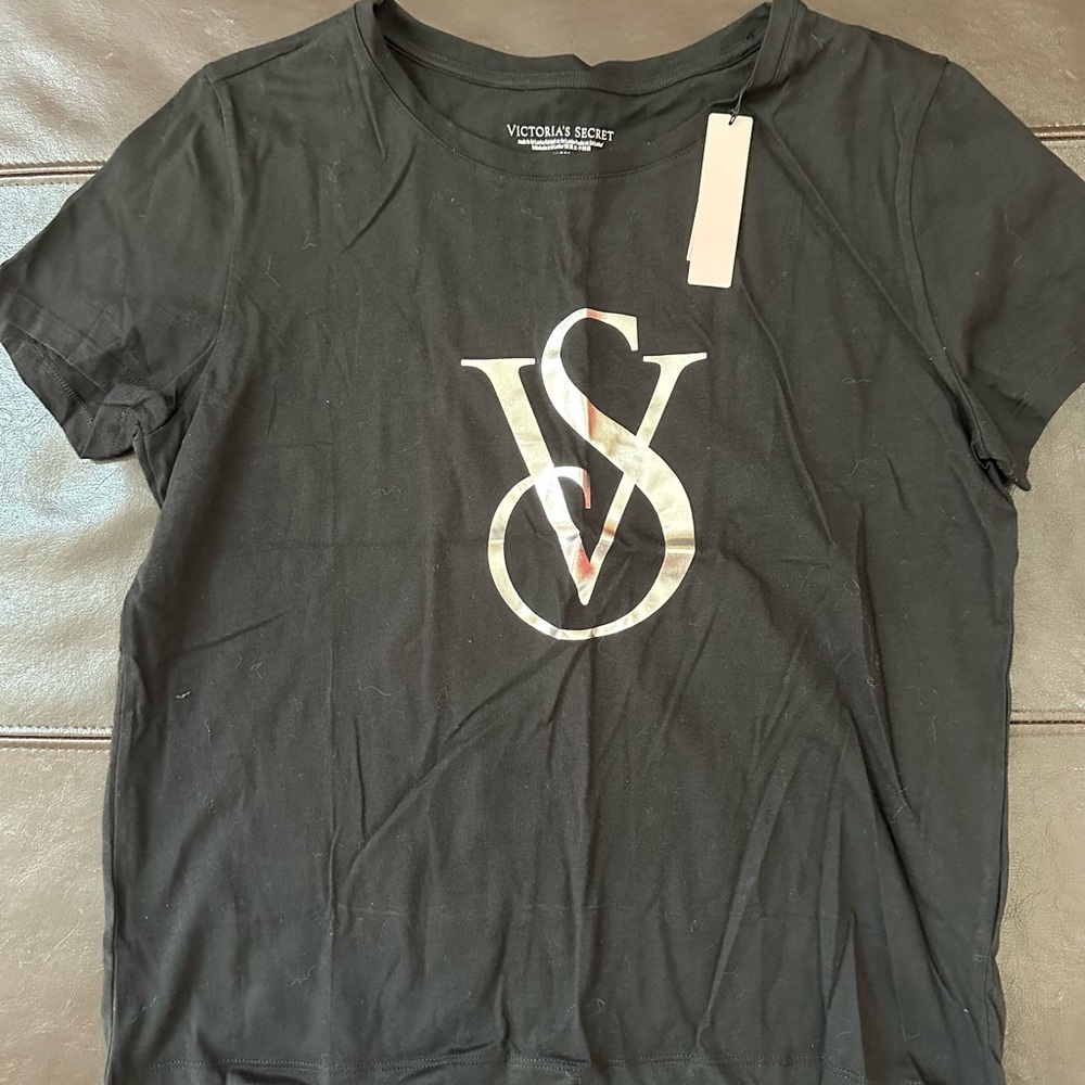 Victoria's Secret Black Tee with VS Logo